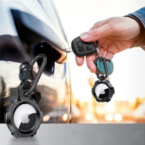 TECH-PROTECT TPUCARBON APPLE AIRTAG 1 / 2 BLACK