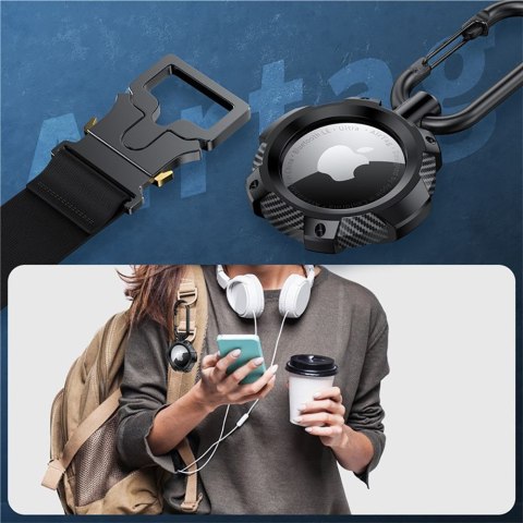 TECH-PROTECT TPUCARBON APPLE AIRTAG 1 / 2 BLACK