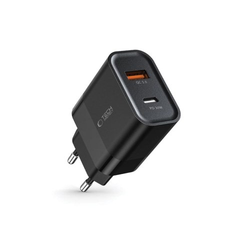 TECH-PROTECT C30W 2-PORT NETWORK CHARGER PD 30W / QC3.0 BLACK