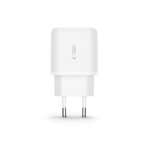 TECH-PROTECT C20W 2-PORT NETWORK CHARGER PD 20W / QC3.0 + TYPE-C CABLE WHITE