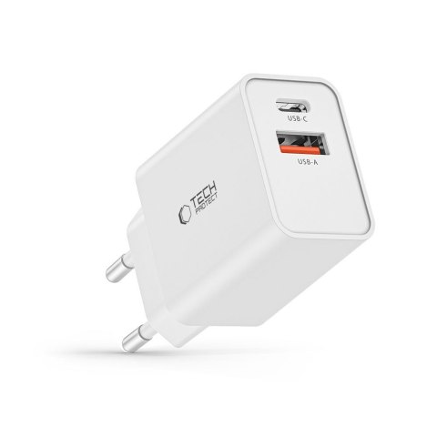 TECH-PROTECT NC30W 2-PORT NETWORK CHARGER PD 30W / QC3.0 WHITE