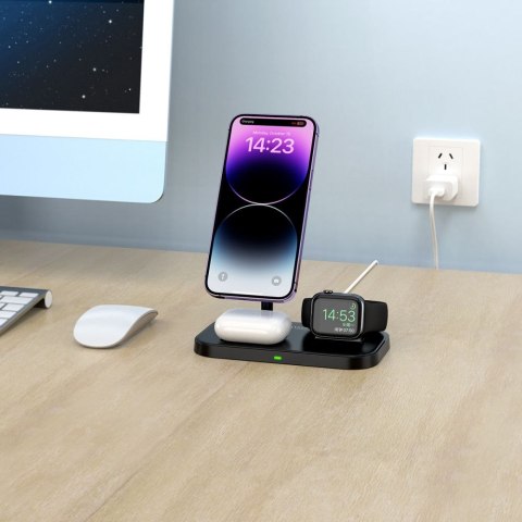 TECH-PROTECT QI15W-A22 3IN1 MAGNETIC MAGSAFE WIRELESS CHARGER BLACK