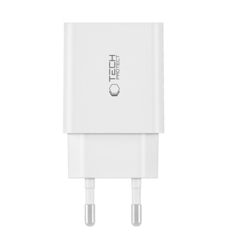 TECH-PROTECT C35W 2-PORT NETWORK CHARGER PD 35W + TYPE-C CABLE WHITE