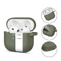 TECH-PROTECT SILICONE HOOK APPLE AIRPODS 4 / 5 OLIVE GREEN