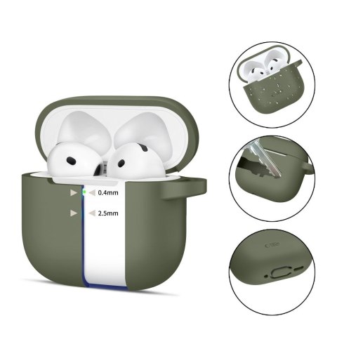 TECH-PROTECT SILICONE HOOK APPLE AIRPODS 4 / 5 OLIVE GREEN
