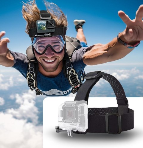 TECH-PROTECT GA100 HEAD MOUNT GOPRO / DJI / INSTA360 BLACK