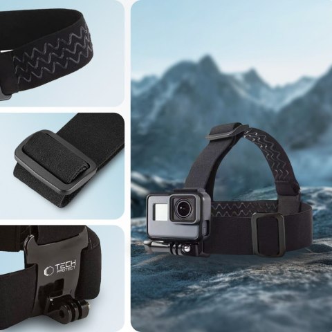 TECH-PROTECT GA100 HEAD MOUNT GOPRO / DJI / INSTA360 BLACK