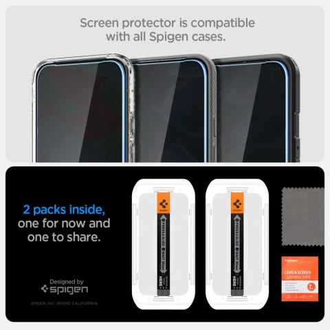 SZKŁO PRYWATYZUJĄCE SPIGEN GLAS.TR "EZ FIT" 2-PACK GOOGLE PIXEL 9 / 9 PRO / 10 / 10 PRO PRIVACY