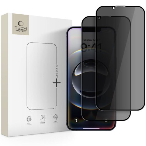 SZKŁO PRYWATYZUJĄCE TECH-PROTECT GLASS SPY+ 2-PACK IPHONE 13 / 13 PRO / 14 / 16E / 17E PRIVACY