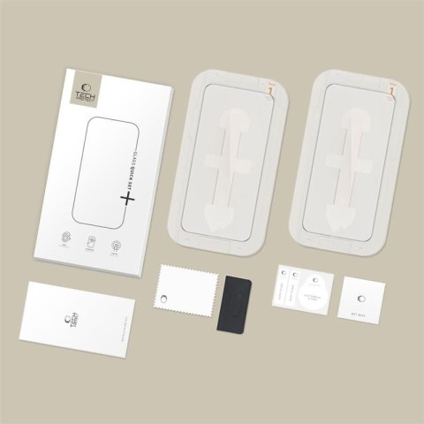 SZKŁO HARTOWANE TECH-PROTECT QUICK SET+ 2-PACK IPHONE 15 / 16 BLACK