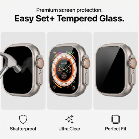 SZKŁO HARTOWANE TECH-PROTECT EASY SET+ 2-PACK APPLE WATCH ULTRA 1 / 2 / 3 / 4 (49 MM) CLEAR