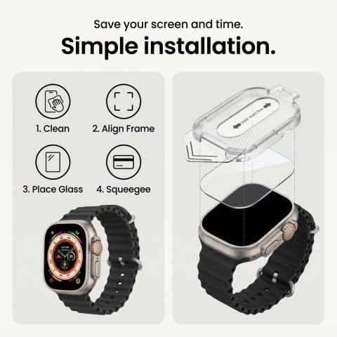 SZKŁO HARTOWANE TECH-PROTECT EASY SET+ 2-PACK APPLE WATCH ULTRA 1 / 2 / 3 / 4 (49 MM) CLEAR