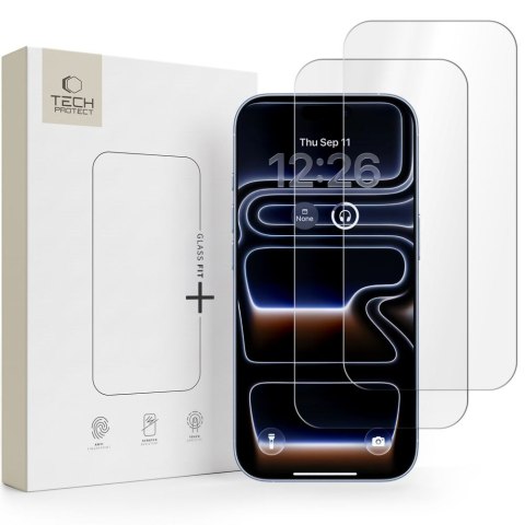SZKŁO HARTOWANE TECH-PROTECT GLASS FIT+ 2-PACK IPHONE 16 PRO / 17 / 17 PRO / 18 PRO CLEAR