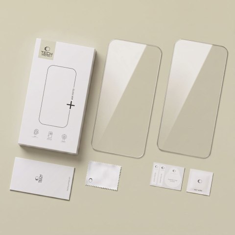 SZKŁO HARTOWANE TECH-PROTECT GLASS FIT+ 2-PACK IPHONE 16 PRO / 17 / 17 PRO / 18 PRO CLEAR