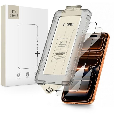 SZKŁO HARTOWANE TECH-PROTECT QUICK SET+ 2-PACK IPHONE 17 PRO BLACK