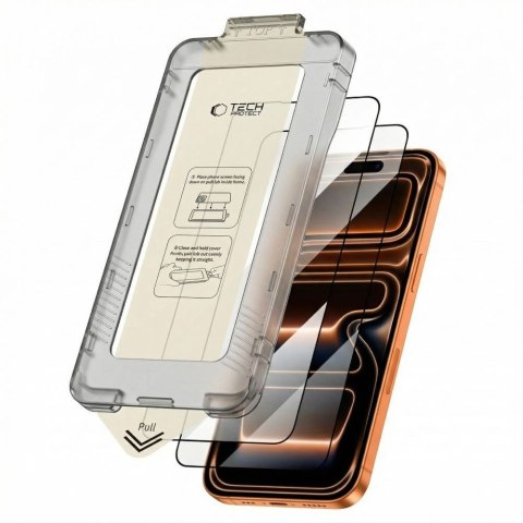 SZKŁO HARTOWANE TECH-PROTECT QUICK SET+ 2-PACK IPHONE 17 PRO BLACK
