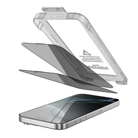 SZKŁO PRYWATYZUJĄCE TECH-PROTECT QUICK SET SPY+ 2-PACK IPHONE 16 PRO PRIVACY