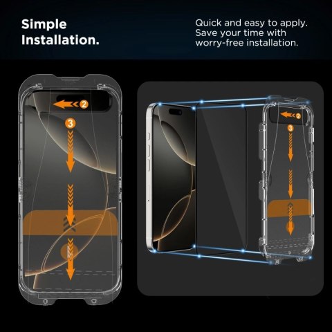 SZKŁO PRYWATYZUJĄCE TECH-PROTECT QUICK SET SPY+ 2-PACK IPHONE 16 PRO PRIVACY