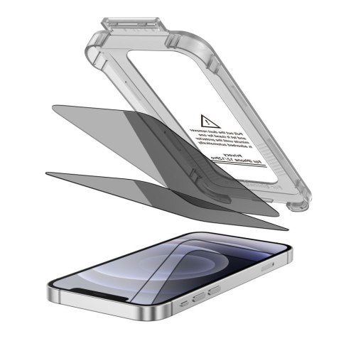 SZKŁO PRYWATYZUJĄCE TECH-PROTECT QUICK SET SPY+ 2-PACK IPHONE 12 / 12 PRO PRIVACY