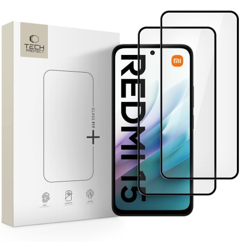 SZKŁO HARTOWANE TECH-PROTECT GLASS FIT+ 2-PACK XIAOMI REDMI 15 4G / 5G BLACK