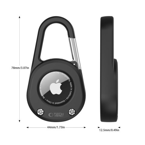 TECH-PROTECT SLIDELOCK CARABINER KEYCHAIN APPLE AIRTAG 1 / 2 BLACK