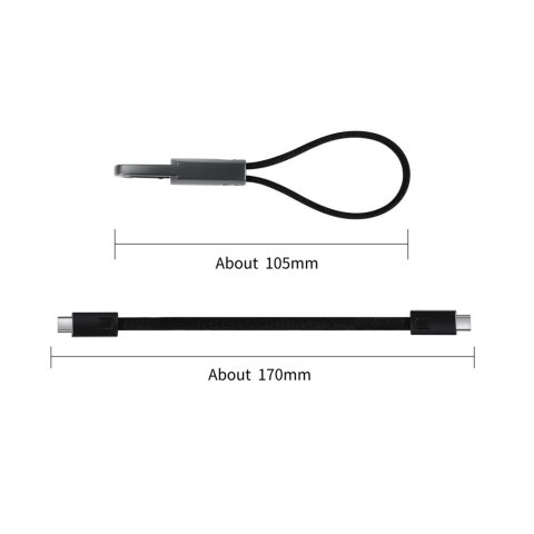TECH-PROTECT ULTRABOOST DNA KEYCHAIN TYPE-C CABLE PD 60W / 3A IRON GREY