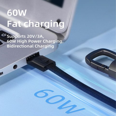 TECH-PROTECT ULTRABOOST DNA KEYCHAIN TYPE-C CABLE PD 60W / 3A IRON GREY