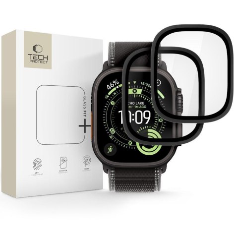 SZKŁO HARTOWANE TECH-PROTECT GLASS RING 2-PACK APPLE WATCH ULTRA 1 / 2 / 3 / 4 (49 MM) BLACK