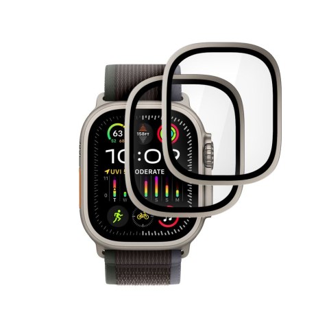 SZKŁO HARTOWANE TECH-PROTECT GLASS RING 2-PACK APPLE WATCH ULTRA 1 / 2 / 3 / 4 (49 MM) TITANIUM