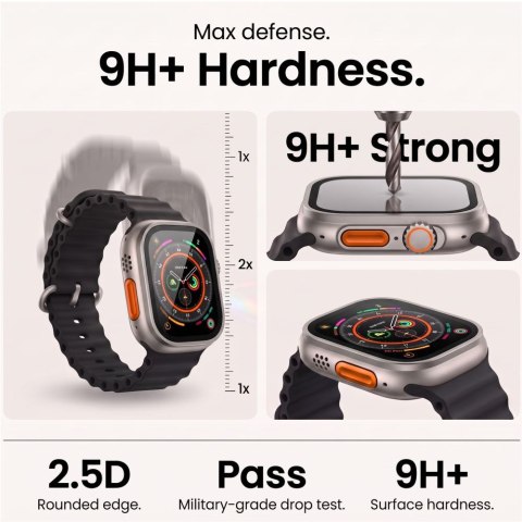 SZKŁO HARTOWANE TECH-PROTECT GLASS RING 2-PACK APPLE WATCH ULTRA 1 / 2 / 3 / 4 (49 MM) TITANIUM