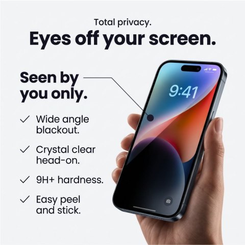SZKŁO PRYWATYZUJĄCE TECH-PROTECT QUICK SET SPY+ 2-PACK IPHONE 18 PRO PRIVACY