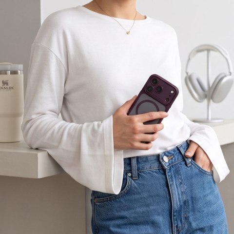 TECH-PROTECT MAGPEAK MAGSAFE CC IPHONE 17 PRO / 18 PRO MATTE BURGUNDY