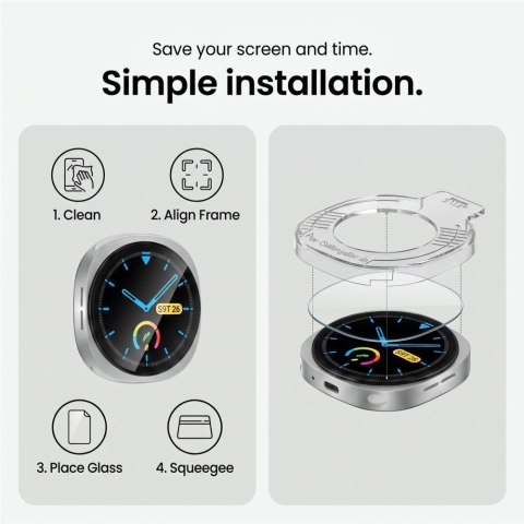 SZKŁO HARTOWANE TECH-PROTECT EASY SET+ 2-PACK SAMSUNG GALAXY WATCH 8 / 9 (40 MM) CLEAR